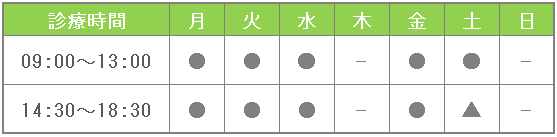 診療時間 診療時間