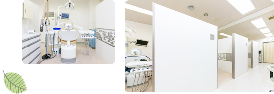 プライバシーに配慮した半個室タイプの診療室