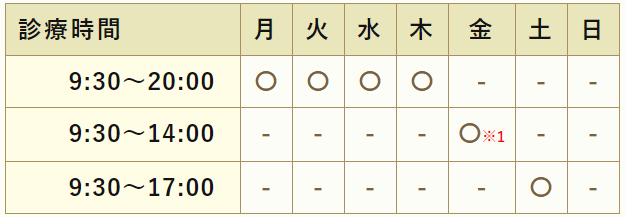 診療時間 診療時間